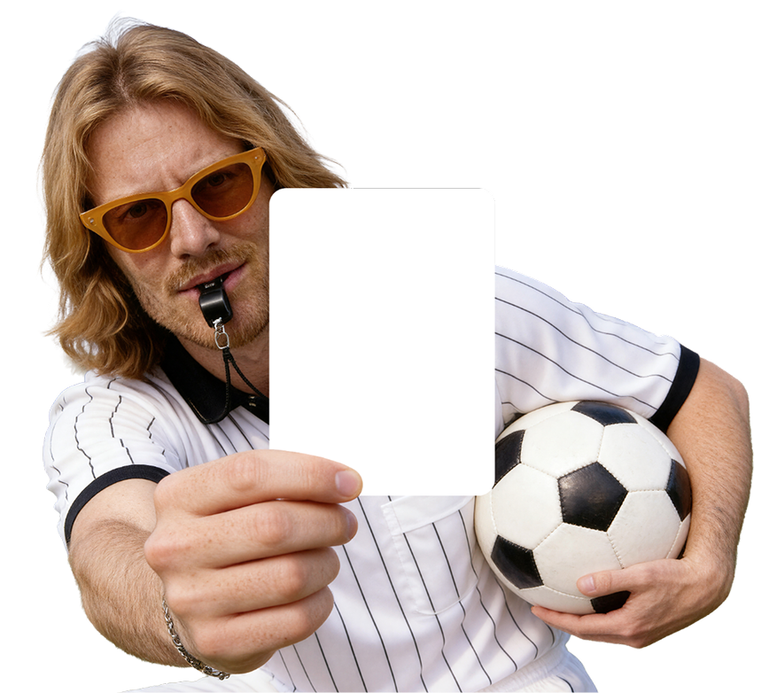 Referee holding QR card